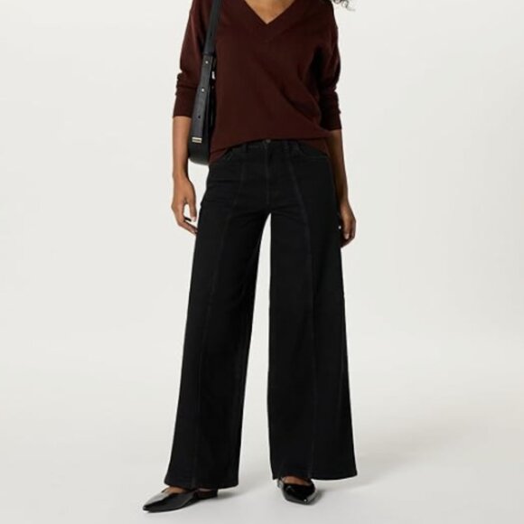 The Drop Women's Frida Relaxed Fit Jeans, Black, 35, Plus Size Black - Picture 1 of 9